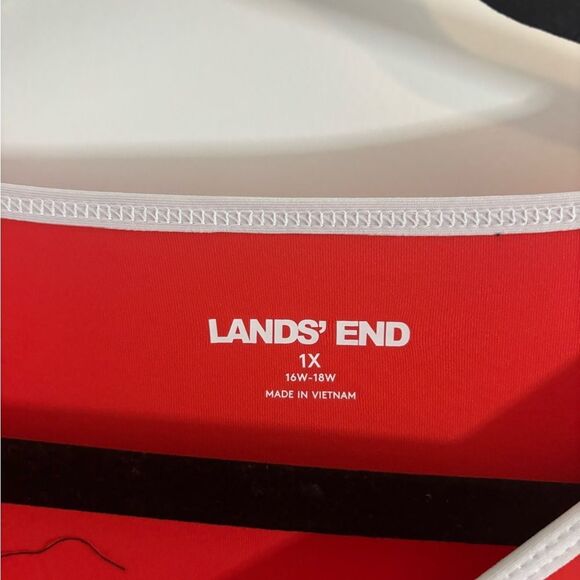 Lands' End Women's Red and Blue long sleeve swim top size 1X EUC - Picture 2 of 3